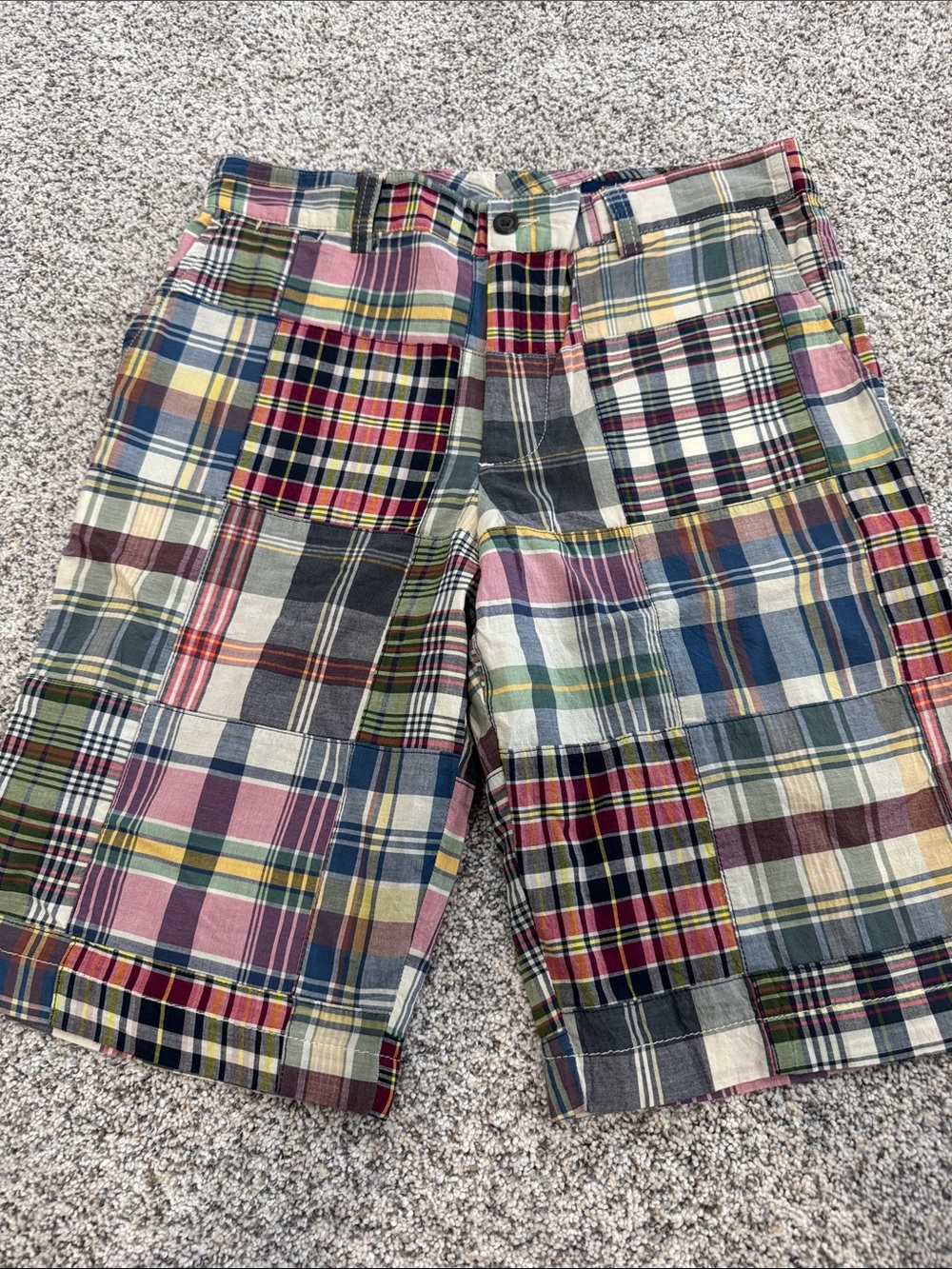 Ralph Lauren Multicolor Patchwork Plaid Flat-Front Shorts